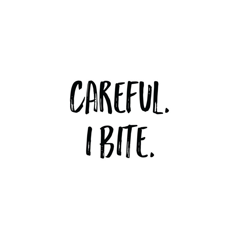 I Bite - Wrapped Canvas Print, 30cm H x 30cm W x 3.8cm D