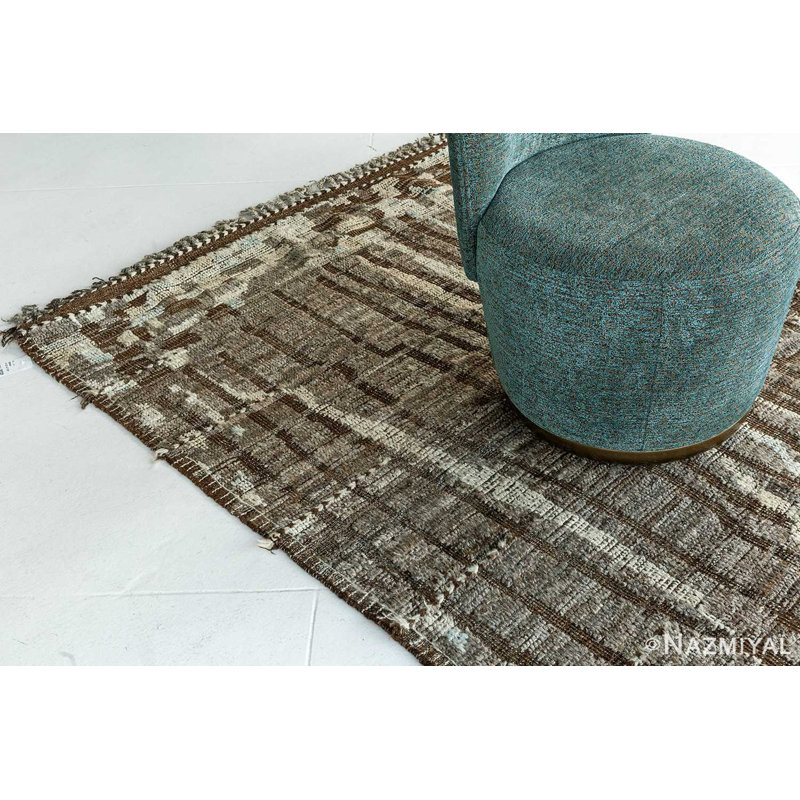 Modern Distressed One-of-a-Kind Rectangle 4'11" X 7'10" Area Rug
