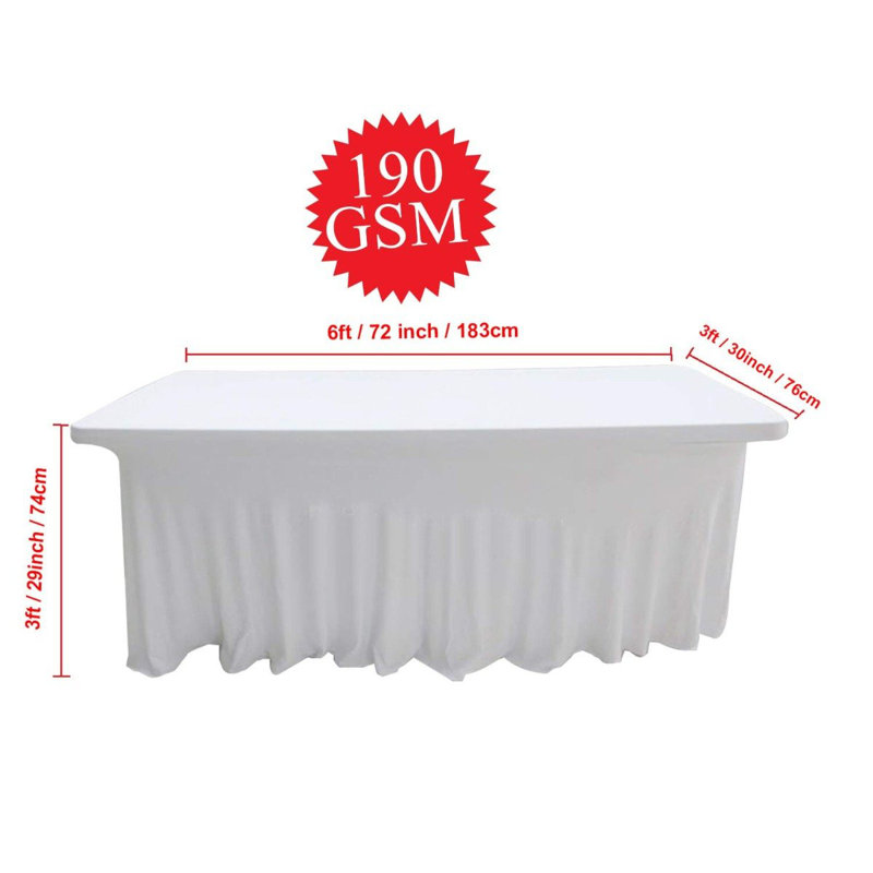 Ebon Skirt Style Tablecloth, White