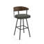Tabouret de bar et de comptoir pivotant avec dossier en bois Amir-69850701-69850702-69850703