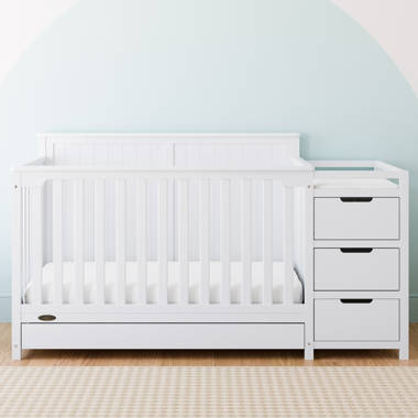 Oxford Baby Harper 4-in-1 Convertible Crib, Dove Gray, GREENGUARD Gold  Certified, Wooden Crib 