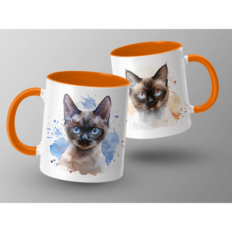 Ceramic Coffee Mug, Orange, 2