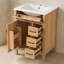 Meuble-lavabo traditionnel traditionnel avec lavabo en céramique, tiroir rabattable, charnières à fermeture en douceur et pieds en bois massif