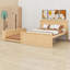 Lit plateforme simple en bois avec lit gigogne escamotable, tablettes de rangement-1799201908-1799201914