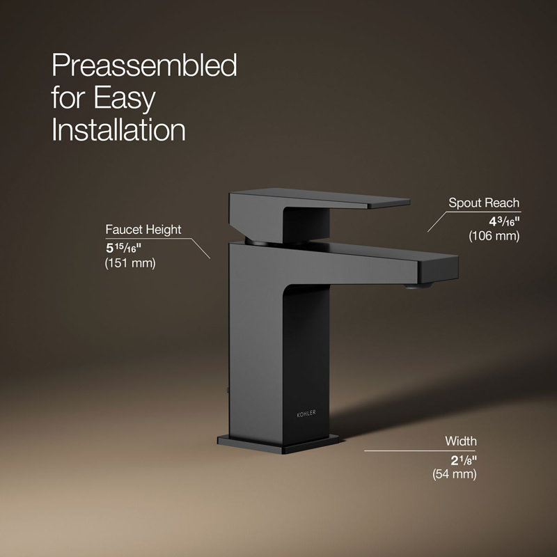 Honesty Single-Handle Bathroom Sink Faucet, 0.5 Gpm, Matte Black