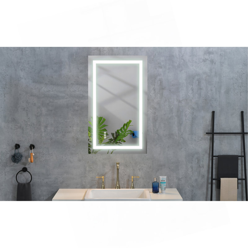 LED Bathroom Mirror 40  "X   24" With Front And Backlight, Large Dimmable Wall Mirrors With Anti-Fog, Memory, 3 Colours, LED Vanity Mirror