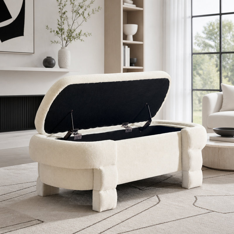 Repose-pieds de 48,8 po avec rangement, banc de rangement, banc rembourré de hall d'entrée avec sièges, repose-pieds à l'extrémité du lit