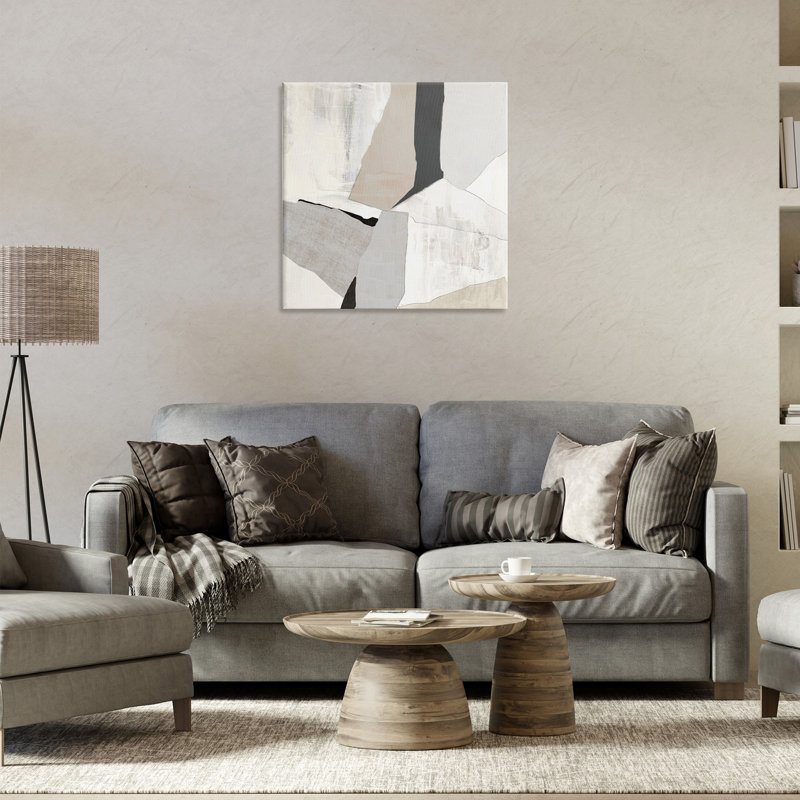 Art mural neutre sur toile aux teintes abstraites, design par Susan Jill, H 24 po x l 24 po