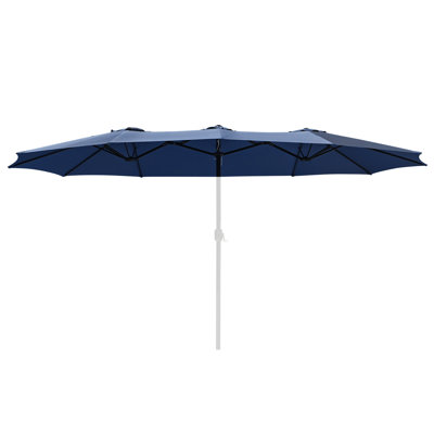 Arlmont & Co. 14 Ft Replacement Canopy for 12 Rib Double Sided Patio Umbrella Market Table Top Outdoor Backyard Pool Restaurant
