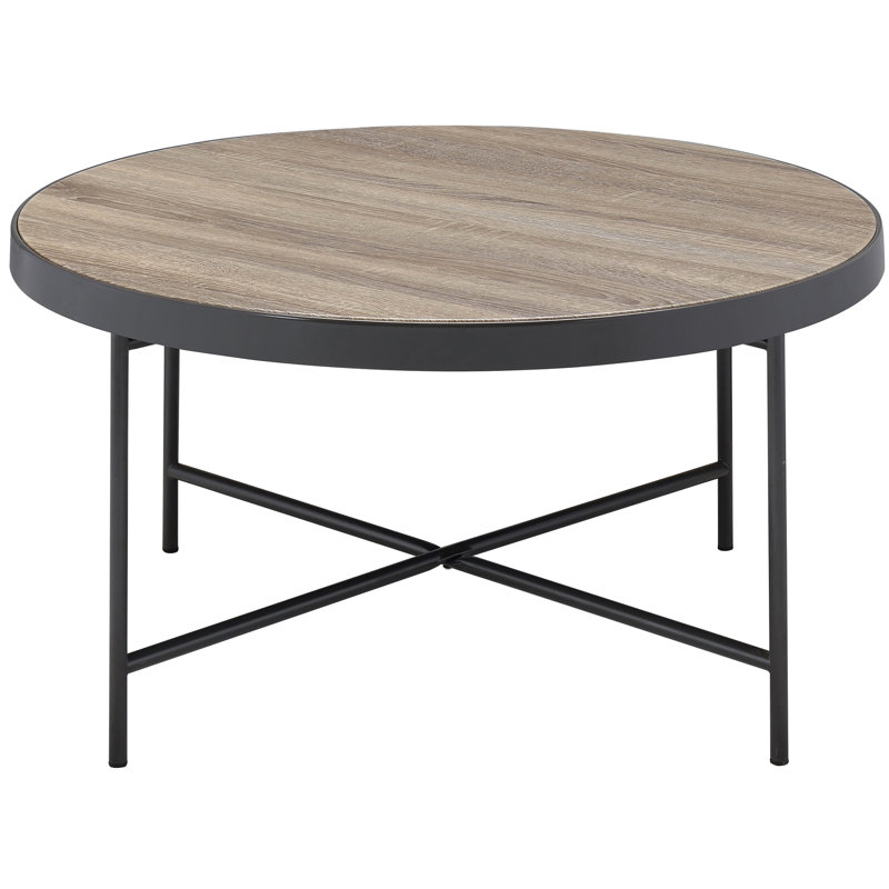 Table basse en chêne vieilli gris et noir patiné