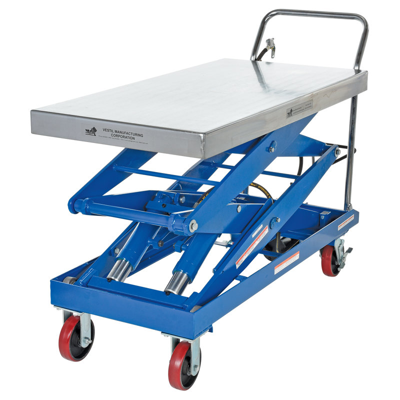 Chariot pneumatique en acier, H 39,25 po x l 24 po x P 63,5 po