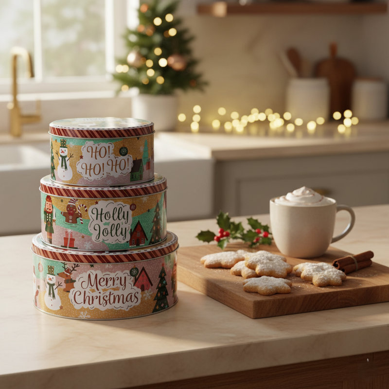 Tin Jar, Santa & Snowman