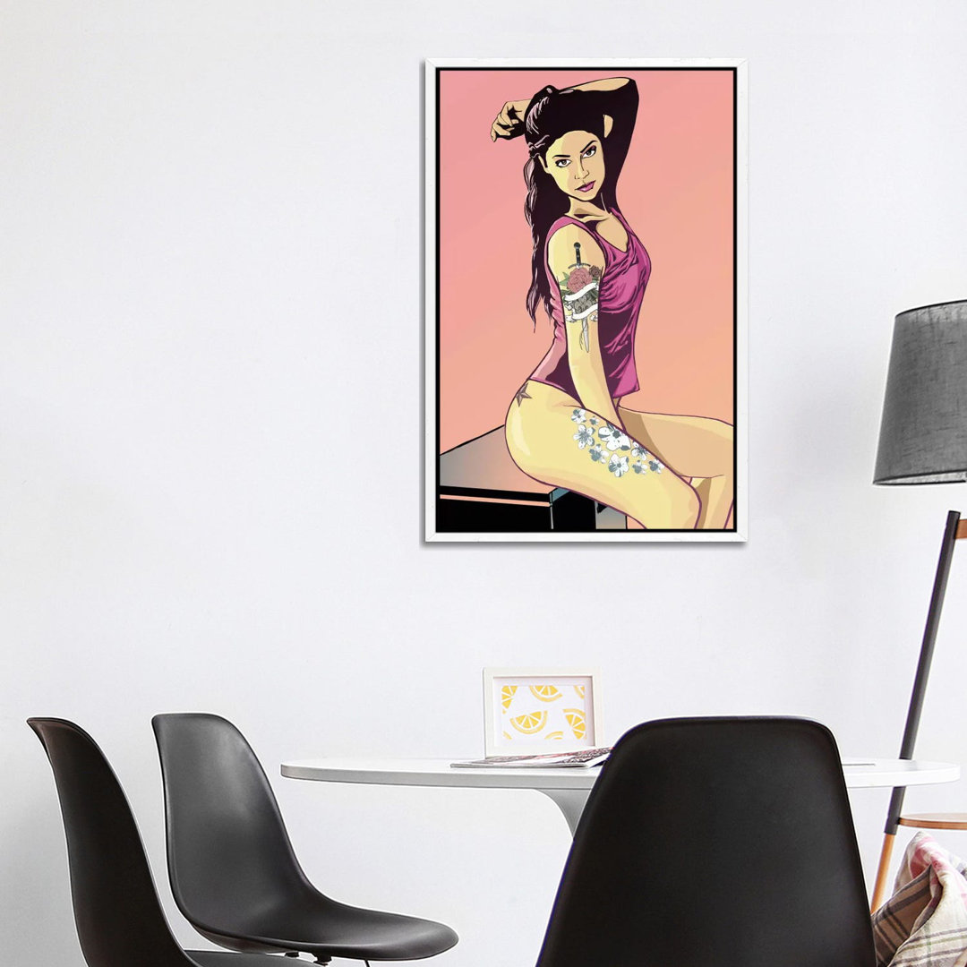 Suicide Girl von 5by5collective - Galerie-umwickelte Leinwand Giclée auf Leinwand