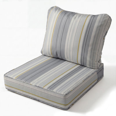 Coussin de siège profond 25,5 x 25,5 po imperméable pour remplacement de mobilier de patio, dossier moyen