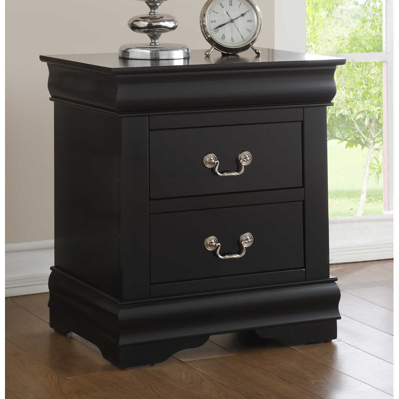 Table de chevet 2 tiroirs Engstrom, Noir