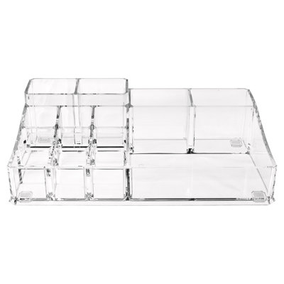 Rangement pour maquillage (14 compartiments) (transparent)