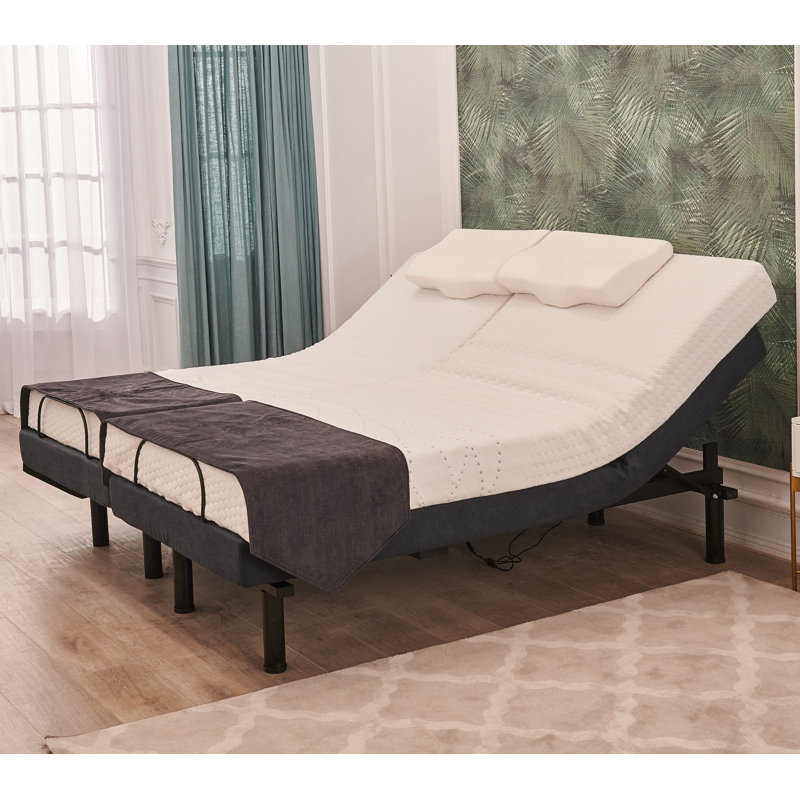 Zeledon Massaging Adjustable Bed with Wireless Remote, Split King