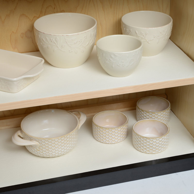 Ensemble de doublure de tablette et de tiroir antidérapant 6 pièces, Blanc