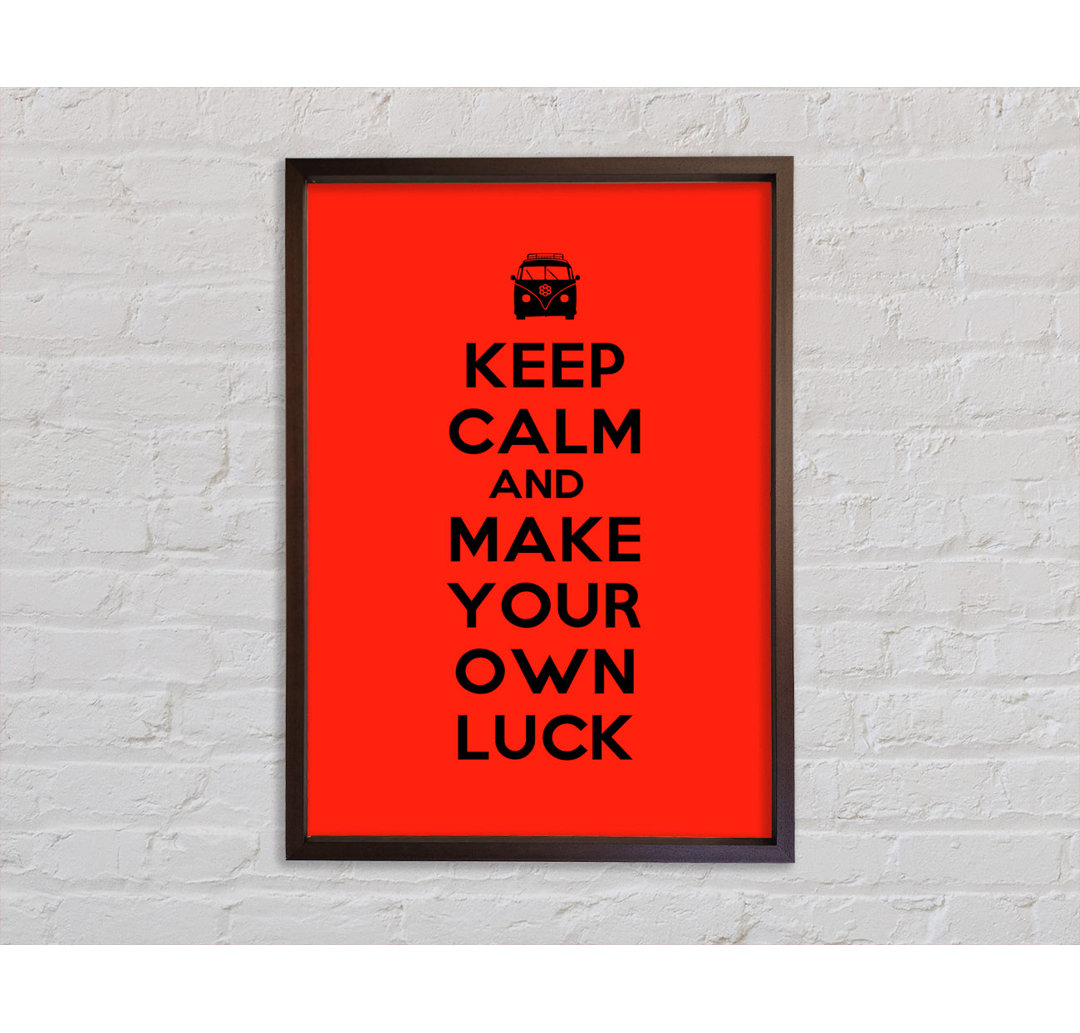 Keep Calm Luck - Einzelner Bilderrahmen Typografie auf Leinwand