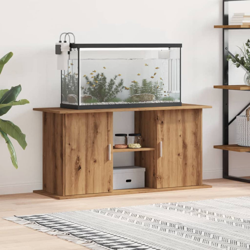 Support pour aquarium en bois d'ingénierie vidaXL 47,6 po x 16,1 po x 22,8 po, Chêne artisanal