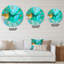 Or et vert marbré texture ondulée II - horloge murale moderne-59913845