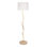 Polished African Inner Horn Floor Lamp w/ Brass & Cream Cow Accents