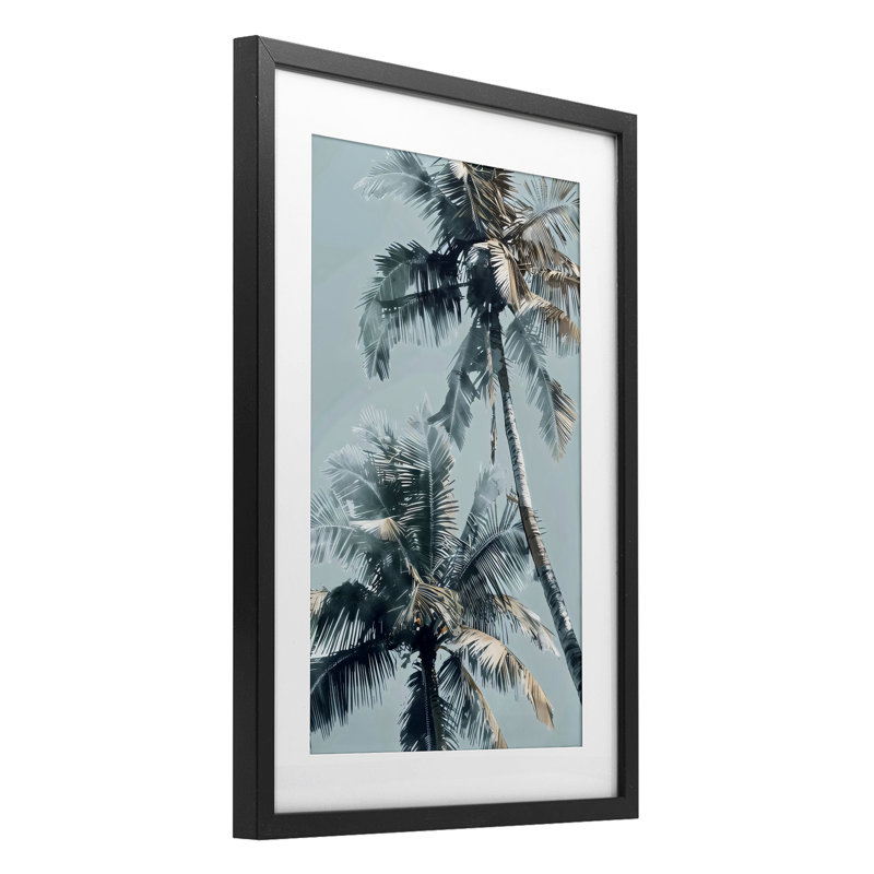 «Upward Palms Perspective», impression par LSR Design Studio, H 20 po x l 14 po, Cadre noir minuit