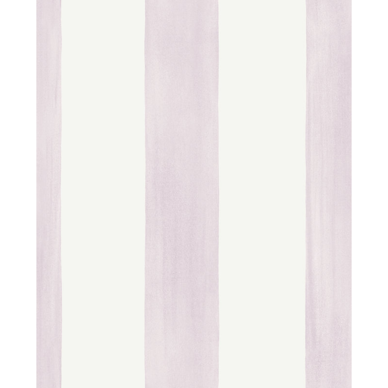 Papier peint à rayures aquarelle Seaetet Monet, Orchidée métallique / crème
