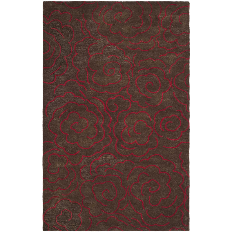 McGreggor Hand Tufted Wool And Viscose Floral Rug, Rectangle 7'6" x 9'6"