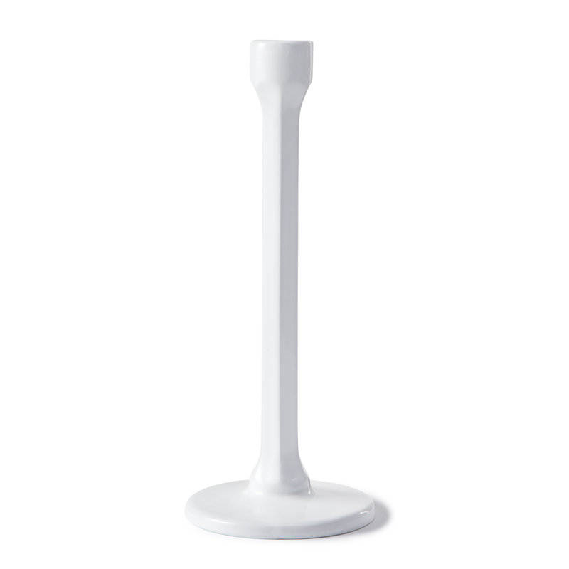 Concrete / Cement Tabletop Candlestick, Satin Black, 27 cm H x 7 cm W x 6 cm D