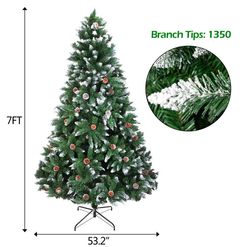 Sapin de noël artificiel blanc, H 7 pi