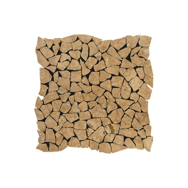 Walnut Travertine Tumbled Flat Pebble Mosaic Tile