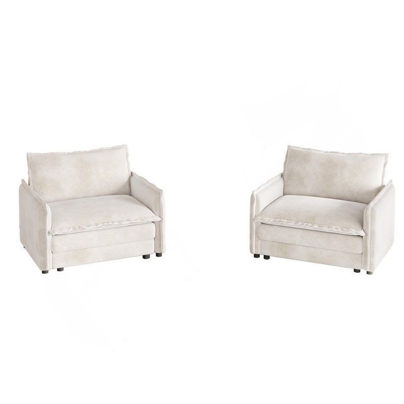 Canapé en tissu d'ameublement Corduroy, Beige