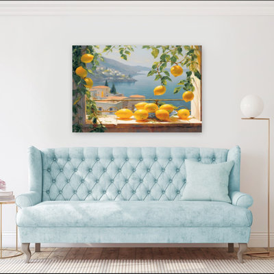 Reproduction d'art ensoleillé de citronnelle méditerranéenne ensoleillée et vibrante