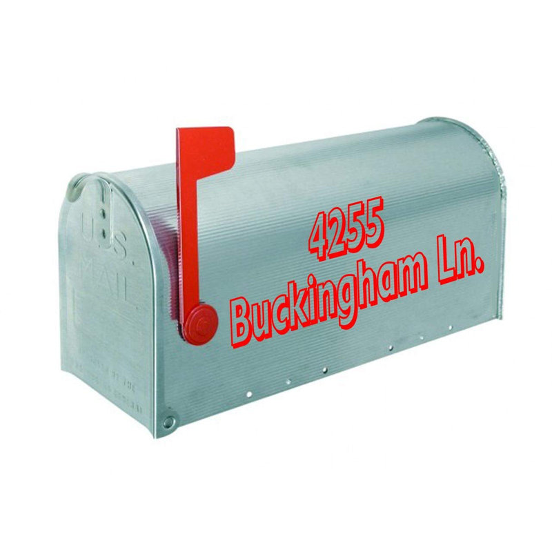 Décalcomanie murale personnalisée avec insertion de boîte aux lettres, H 3,5 po x l 12 po, Rouge