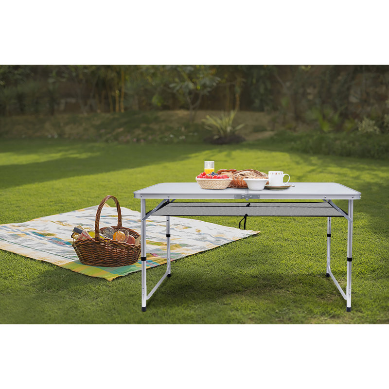 Caydee Rectangular Metal Folding Outdoor Camping Table , 47.3'' in. W 23.7'' in. D