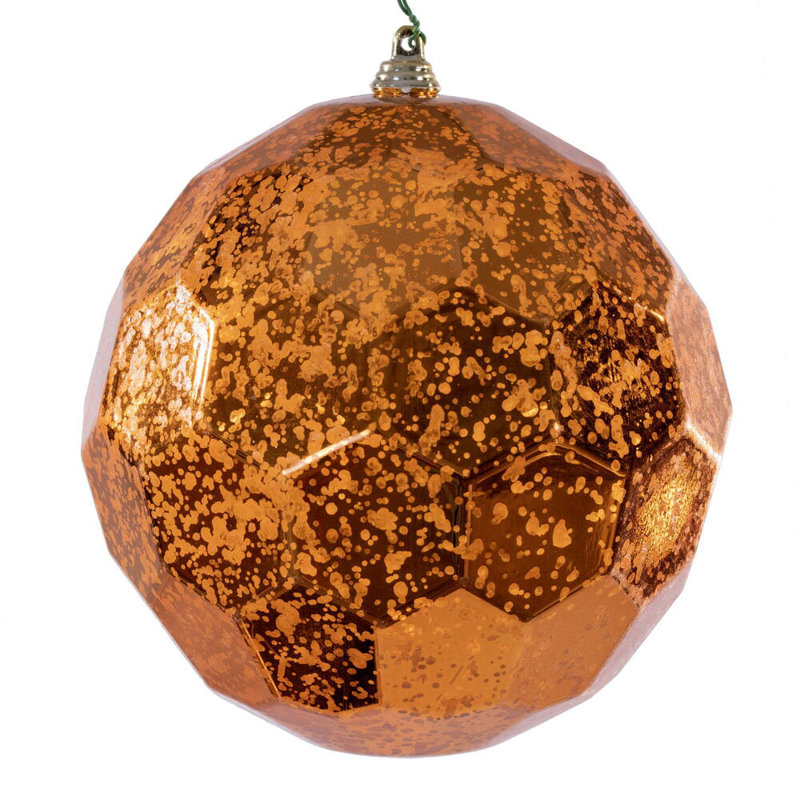 Ornement 6 po Honeycomb Mercury. Comprend 2 pièces par sac., Orange brûlé