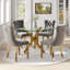 Ensemble de salle à manger à piédestal rond 5 pièces avec chaise capitonnée en velours pour salle à manger et salon-1248467099-1248467047-1234961161