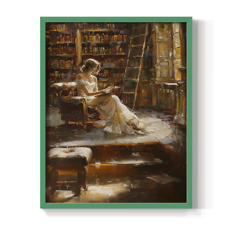 Reproduction encadrée WOMEN Series DCCxxiv - bois massif, Vert, H 30 po x l 24 po