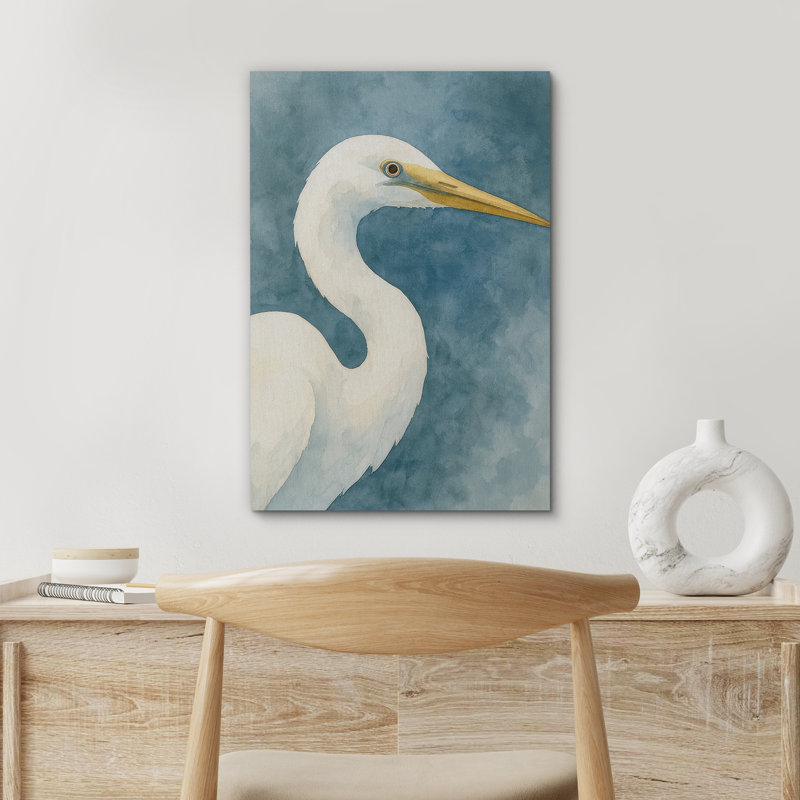 «White Aiget Portrait» sur fond bleu, reproduction d'art sur toile, H 18 po x l 12 po x P 1,5 po, Toile tendue