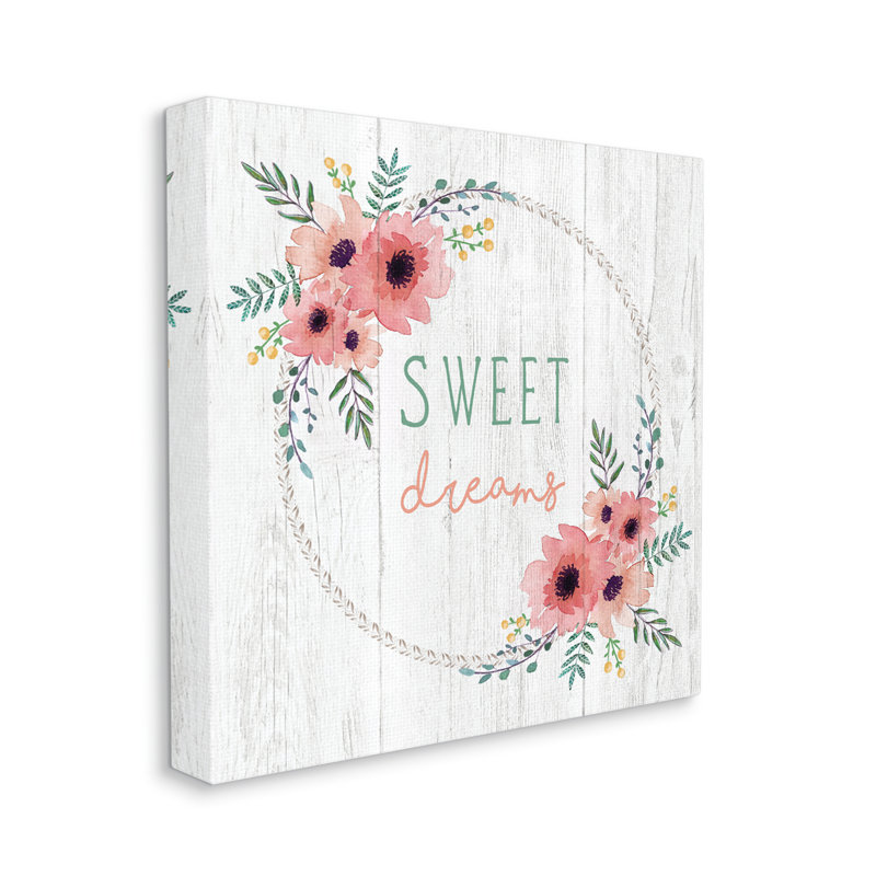 Sweet Dreams - Art textuel, H 30 po x l 30 po x 1,5 po, Toile tendue