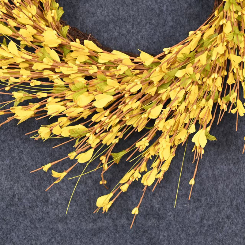 Couronne florale 22 po Forsythia, Jaune