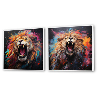 Popart Lion Roarn - Ensemble de 2 animaux animaux