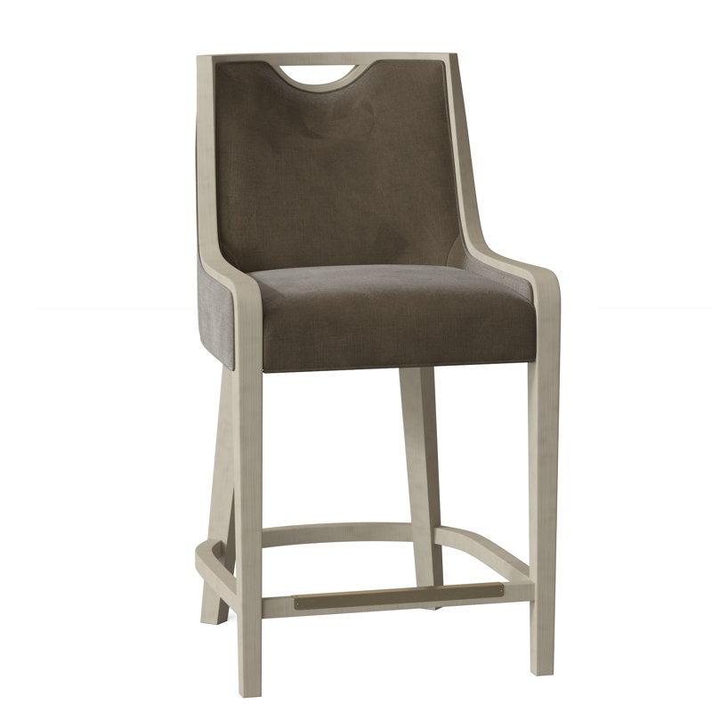 Tabouret de comptoir 26,5 po Anthony, 9953 100% polyester noisette, Noisette