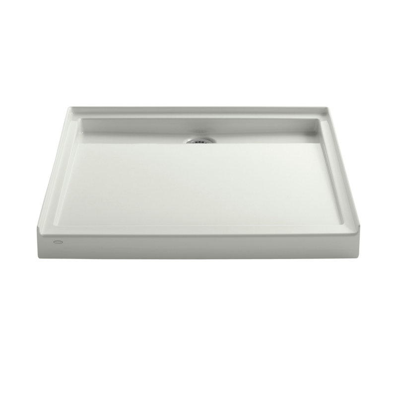 Groove 48" x 36" Single Threshold Rear Center Drain Shower Base, Dune, 42" W x 42" D