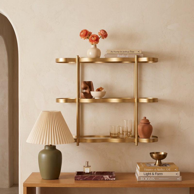 Curventi Decorative Three-Tier Wavy Wall Shelf