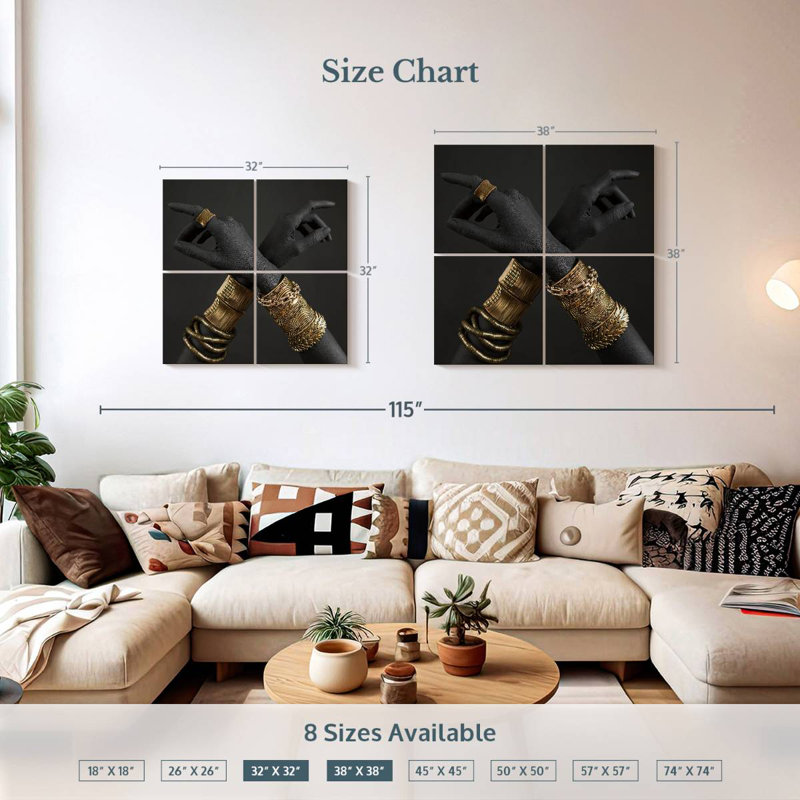 Shuttleworth Chic Hands, 38" H x 38" W