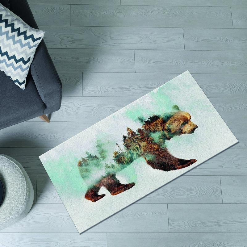 Exquisite Floral Design Non-Woven Soft Type Printed Rug Ideal for Home Decoration and Comfort, Rectangle 3'11" x 5'11"