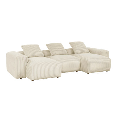 Rovaton Faux Fur Corduroy Sectional
