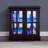 LED Curio Display Cabinet With Adjustable Shelves, Retro Design Quality Showcase For Home Decor And Organization-605095397
